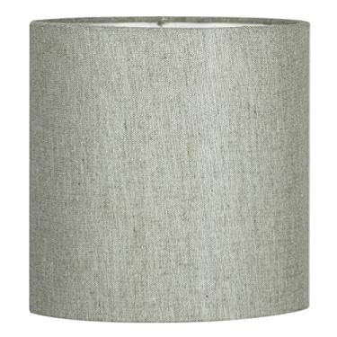 Imagem de Cúpula Cilindrica de Abajur Tecido Cinza Escuro 15x16cm