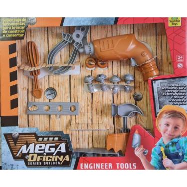 Imagem de Kit Ferramenta Brinquedo Infantil 13 Peças Mega Oficina