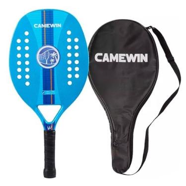 Imagem de Raquete Para Beach Tennis Profissional Em Fibra Carbono Com Capa Protetora - Camewin