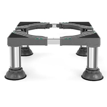 Imagem de WBD WEIBIDA Suporte de Mini Geladeira Altura 17,7 cm - 21,3 cm Suporte universal para máquina de lavar e secar roupa ajustável com 4 pés atualizados Suporte de geladeira plataforma