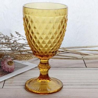 Imagem de 1 Unidade Taça De Vidro Efeito Abacaxi Dourada 300ml -Taca Transparent