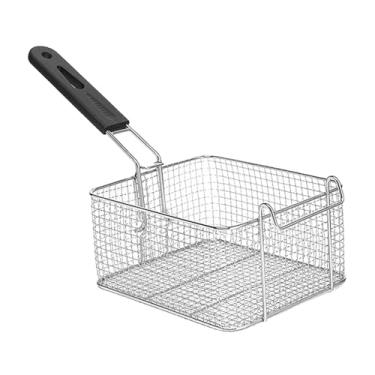 Imagem de Gralara Cesta de Fritura Profunda Cesta de Batatas Fritas Multiuso Filtro de Alimentos com Alça de aço Inoxidável para Cozinha Anéis de Cebola Restaurante, 19.7cmx17cmx10cm, Tamanho real