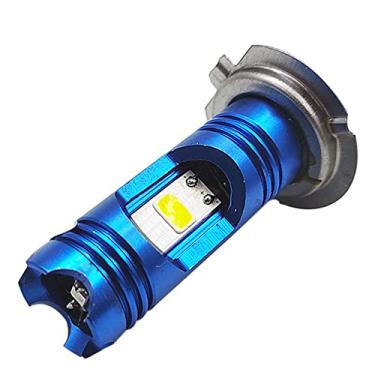 Imagem de Ruiandsion Lâmpada LED H7 para farol de motocicleta DC 9-85V 6000K branco + azul 2835 COB chips Hi-/Lo Beam Lâmpada LED para farol de motocicleta