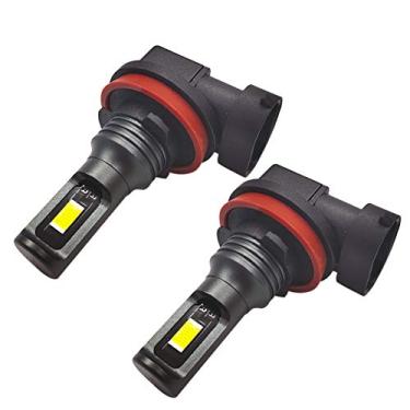 Imagem de Ruiandsion Lâmpadas de neblina LED H11, 10-30V superbrilhantes COB 2SMD Chipsets H8 lâmpada de neblina de substituição para carro, branco