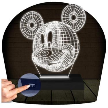 Imagem de Luminária Led Abajur  3D  Mickey Disney - Rb Criações