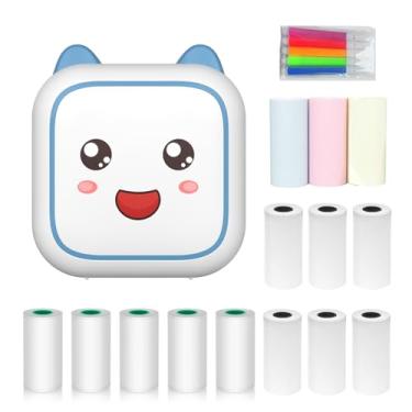 Imagem de Daconovo impressora térmica multifuncional portátil fabricante de adesivos foto instantânea suporte para impressão sem tinta Conexão BT para smartphone com 9 rolos de papel 57mm + 5 rolos de pape NS