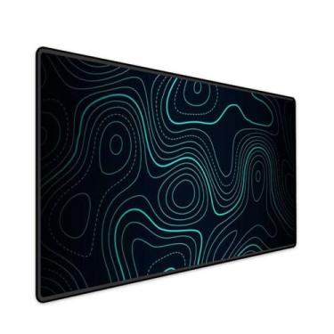 Imagem de Mouse Pad Gamer Grande Speed Anti Derrapante Profissional Desk Pad Large Wide 90x40 - Geológico Azul
