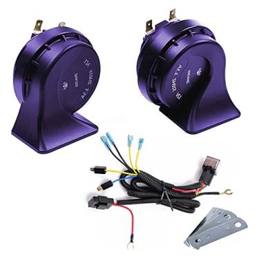 Imagem de Buzina de caracol alto 12 V, buzina de motocicleta com relé kit universal de buzinas duplas elétricas para caminhões, carros, trem, veículos off-road