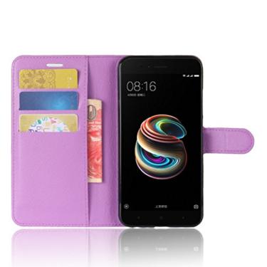 Imagem de XIAOMI Capa para Mi A1, capa carteira flip de couro PU premium com compartimento para cartão, suporte e fecho magnético [capa interior à prova de choque de TPU] Compatível com XIAOMI Mi A1