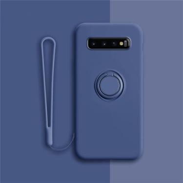 Imagem de Capa de silicone macio para Samsung Galaxy S10 Plus S21 S20 FE Ultra S Note 20 9 10 S9 S8 S10E E Note20 Note9 Suporte de suporte de anel de capa, azul, para Samsung S21 Ultra