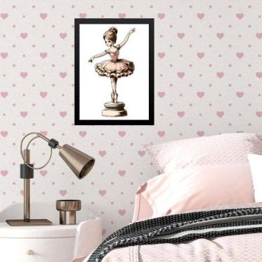 Imagem de Quadro Infantil Bailarina Caixinha De Música 24X18Cm - Vidro