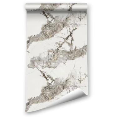 Imagem de LZH-LP Papel de parede de mármore brilhante, papel de contato de mármore granito para recondicionamento de móveis de armário de bancada, papel de parede autoadesivo removível e espesso rolo de vinil