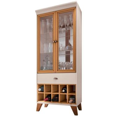 Imagem de Cristaleira Com Nicho Adega 02 Portas Luma B01 Off White Cinamomo