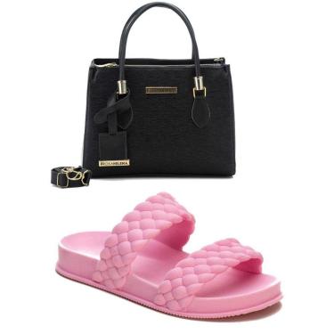 Imagem de Bolsa Feminino Lançamento + Sandalia Rasterinha Feminina leve confortavel-Feminino