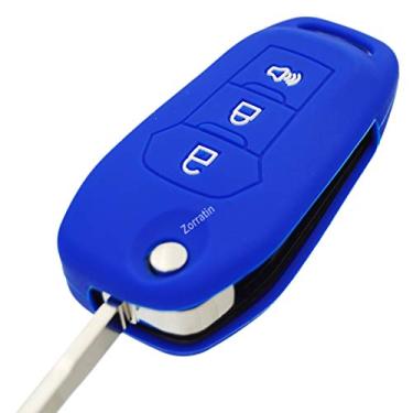 Imagem de Capa de chaveiro de silicone para Ford F150 F250 F350 F450 F550 Raptor Ranger Transit Fusion Bronco EcoSport Escape Explorer Expedition Lightning Maverick XLT (Flip Key)