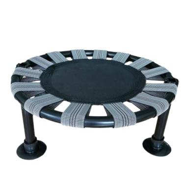 Imagem de kowaku Trampolim infantil, mini trampolim dobrável, estrutura de metal, brinquedo redondo compacto e silencioso para brincar, exercícios, quintal