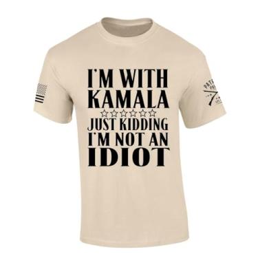 Imagem de Trenz Shirt Company Camiseta engraçada de manga curta I'm with Kamala Just Kidding I'm Not an Idiot Trump, Arena, 3G