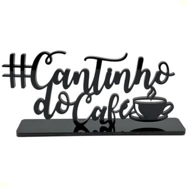 Imagem de Placa Cantinho Do Café Decoração Enfeite Casa Acrílico preto