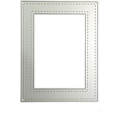 Imagem de Moldura retangular cortada para fazer cartões, matrizes de corte de metal, parabéns, cortes, aniversário, estampagem, estêncil, modelo para decoração de scrap-booking, cartão de bênção de aniversário