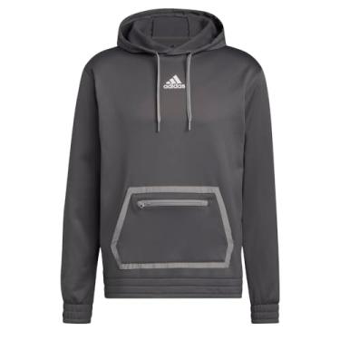 Imagem de adidas Moletom masculino com capuz Team Issue, cinza, cinza sólido, médio