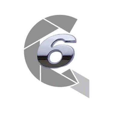 Imagem de Emblema Numerico Caminhão VW Constellation Numero 6 Cromado - Cepam