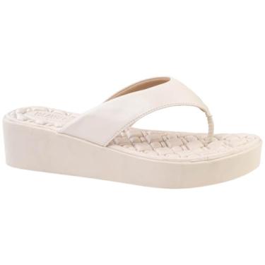 Imagem de Tamanco Ortopédico Feminino Anabela Dedo Plataforma Confortável Versátil Via Angel 8504 (Off White, BR, Adulto, Numérico, 34)