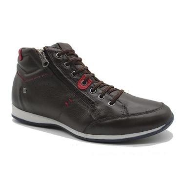 Imagem de Bota Masculina Casual em Couro com Elástico e Ziper Lateral NE-1005 - 