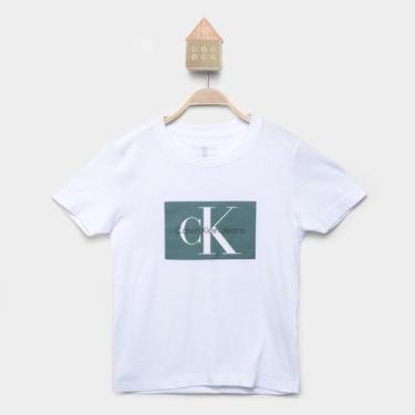 Imagem de Camiseta Infantil Calvin Klein Estampanda Menino, Branco, 6A