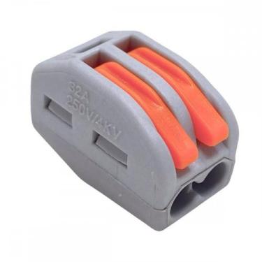 Imagem de Conector Wago 2Polos - 0,08 A 4,0Mm - 32A. 222-412 - Kit C/10 Pecas
