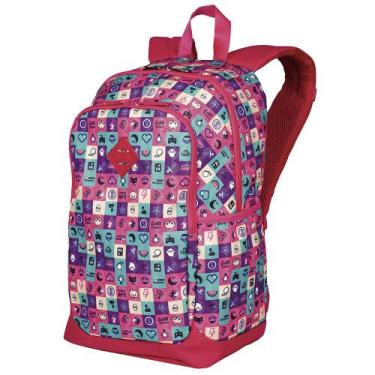 Imagem de Mochila Sestini Faculdade Juvenil Escolar Anti furto Bolsos, Emoticons