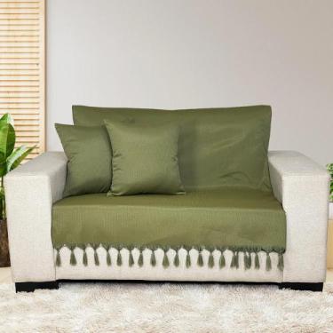 Imagem de Kit Manta Para Sofá Xale Protetora Luxo Com 2 Capas de Almofadas Decor