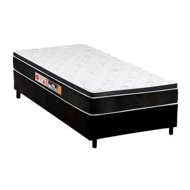 Imagem de  Cama Box Solteiro: Colchão Espuma Castor D45 Black e White Air + Base CRC Courano Black(88x188)