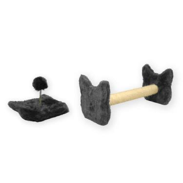 Imagem de KIT 2 Em 1 Arranhador Para Gato Sisal Poste Vertical Cara De Gato Mola