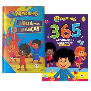Imagem de KIT Livro Devocional 365 Atividades e Desenhos para Colorir e Bíblia p