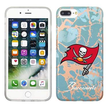 Imagem de Prime Brands Group Capa de celular para Apple iPhone 8 Plus/7 Plus/6S Plus - azul-petróleo/ouro rosa - Licenciado pela NFL Tampa Bay Buccaneers