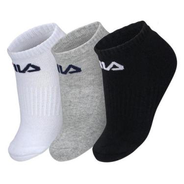 Imagem de Meia Fila LS330040 34 ao 38 Pack com 03 Pares Branca Cinza e Preta
