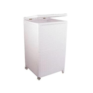 Imagem de Cesto de Roupas 40x40x70 com Rodinhas 100 Litros Branco - Artesanato c