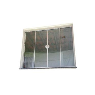 Imagem de Janela incolor 4f 100alt x 300lar desmontada ( kit branco ) - NEW TEMP