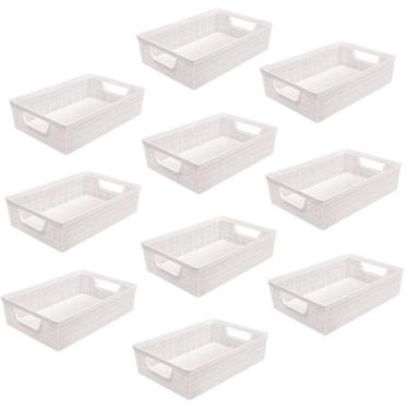 Imagem de Kit 10 Cestos Organizador Multiuso Decorativo Juta A3 11,5L - Jaguar