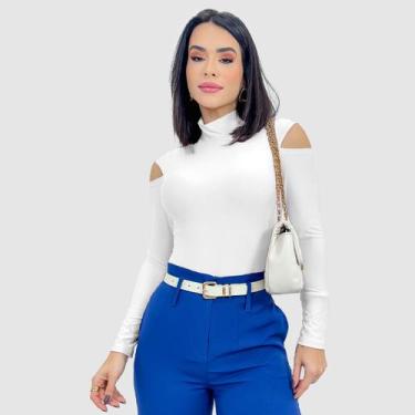 Imagem de Body feminino manga longa gola alta ombro vazado inverno - SWISS BOUTI