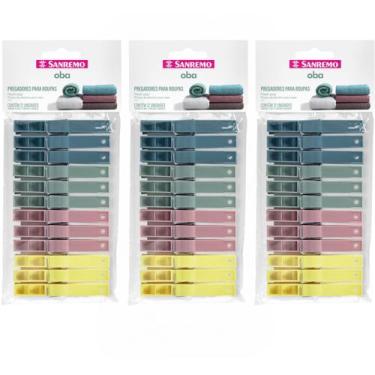 Imagem de Kit 36 Prendedores Para Roupas Pregadores Plástico Sanremo, Oba
