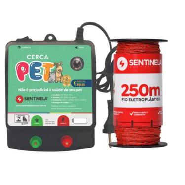 Imagem de Kit Eletrificador Pet 30km Bivolt + Cabo 250m - Sentinela