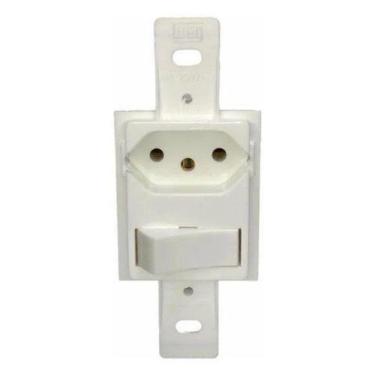Imagem de Interruptor Simples + Tomada 2P+T 10A P/Condulete Branco Klin Weg