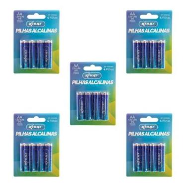 Imagem de Pilha Alcalina pequena AA - 5 blister com 4 unidades Total: 20 pilhas 