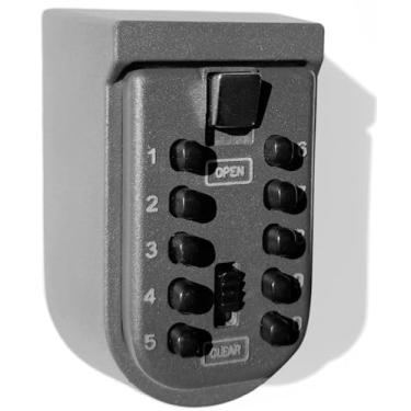 Imagem de Caixa de bloqueio de chave para montagem externa de parede, caixa de armazenamento de chave sobressalente à prova d'água, caixa de armazenamento de chave de 10 dígitos para gerenciamento de propriedade de proprietários de imóveis internos e externos