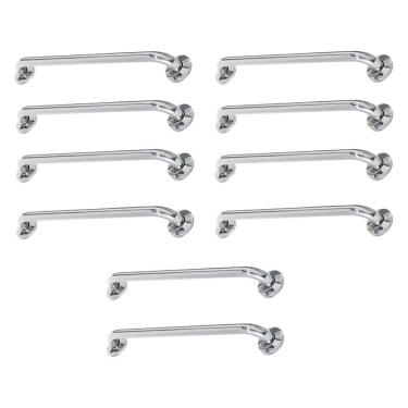 Imagem de Barra de Apoio 40cm Aço Inox Kit 10 Unidades Idoso Banheiro Box  Cadeirante Criança Gestante Acessibilidade Corrimao Escada Suporte Resistente