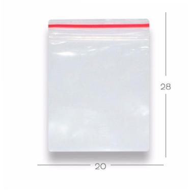 Imagem de 100 Sacos Saquinho Zip Lock Hermético 20x28cm Plastico - Talge