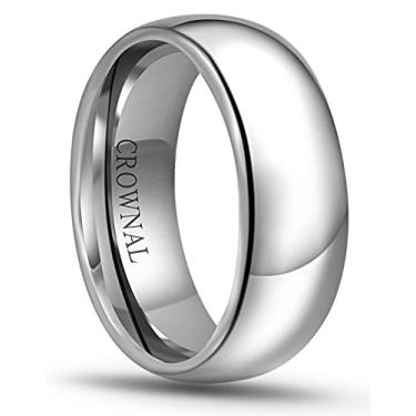 Imagem de Anel de casamento unissex de 1 mm, 2 mm, 3 mm, 4 mm, 5 mm, 6 mm, 7 mm, 8 mm, branco de tungstênio, ouro amarelo/ouro rosa/preto, polido, confortável, tamanho 3 a 17