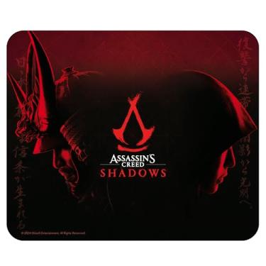 Imagem de ABYSTYLE Assassin's Creed Shadows Yasuke & Naoe Mousepad 23,5 cm x 19,6 cm Tapete de mouse quadrado velocidade de precisão e base de borracha antiderrapante videogame escritório acessórios de mesa