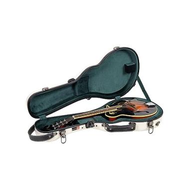 Imagem de Crossrock Estojo de bandolim estilo F de fibra de vidro, com compartimento para acessórios, alças de mochila, cadeado TSA - branco leitoso (CRF2020MFMW)